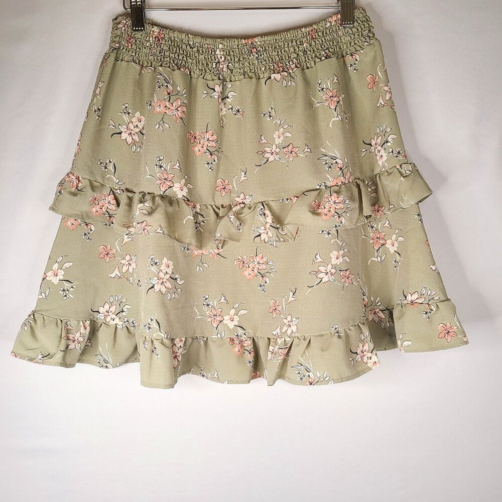 Lily Rose Floral Ruffled Mini Skirt Size M